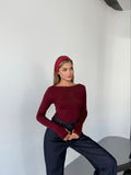 Ovava Bordo Prenses Yaka Body