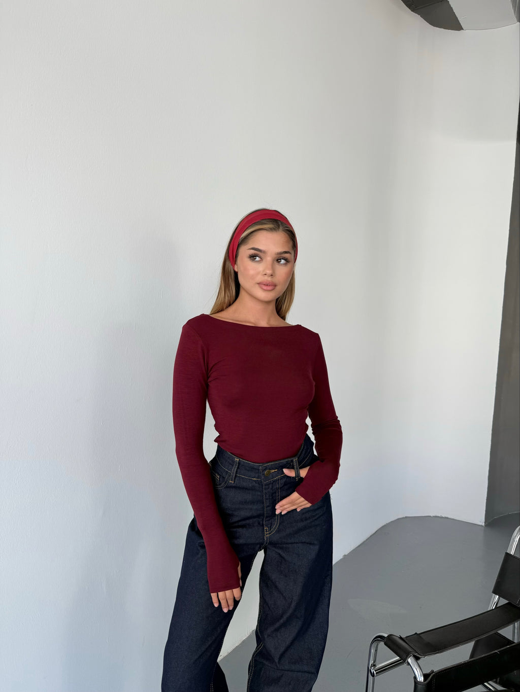 Ovava Bordo Prenses Yaka Body