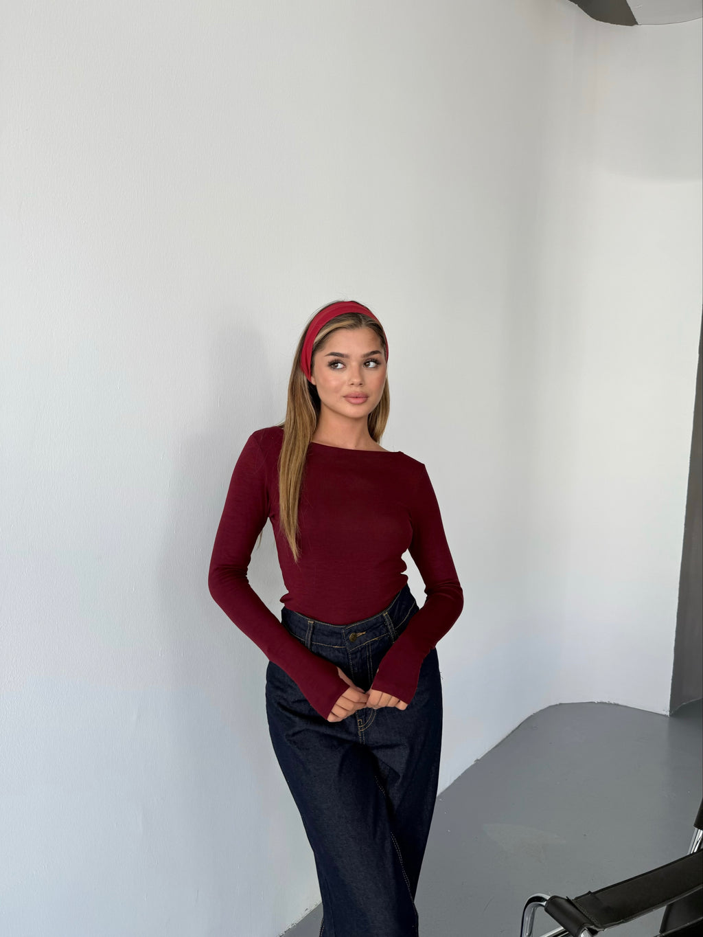 Ovava Bordo Prenses Yaka Body